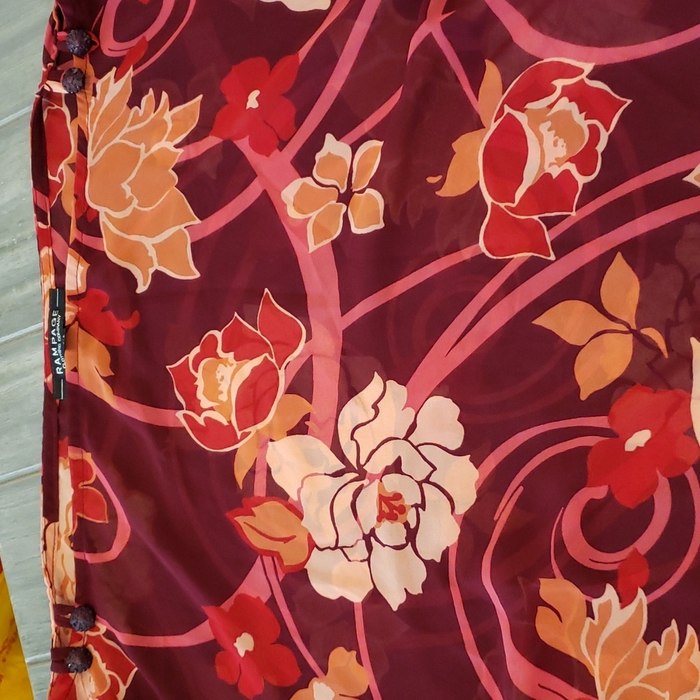 Sheer maroon printed top